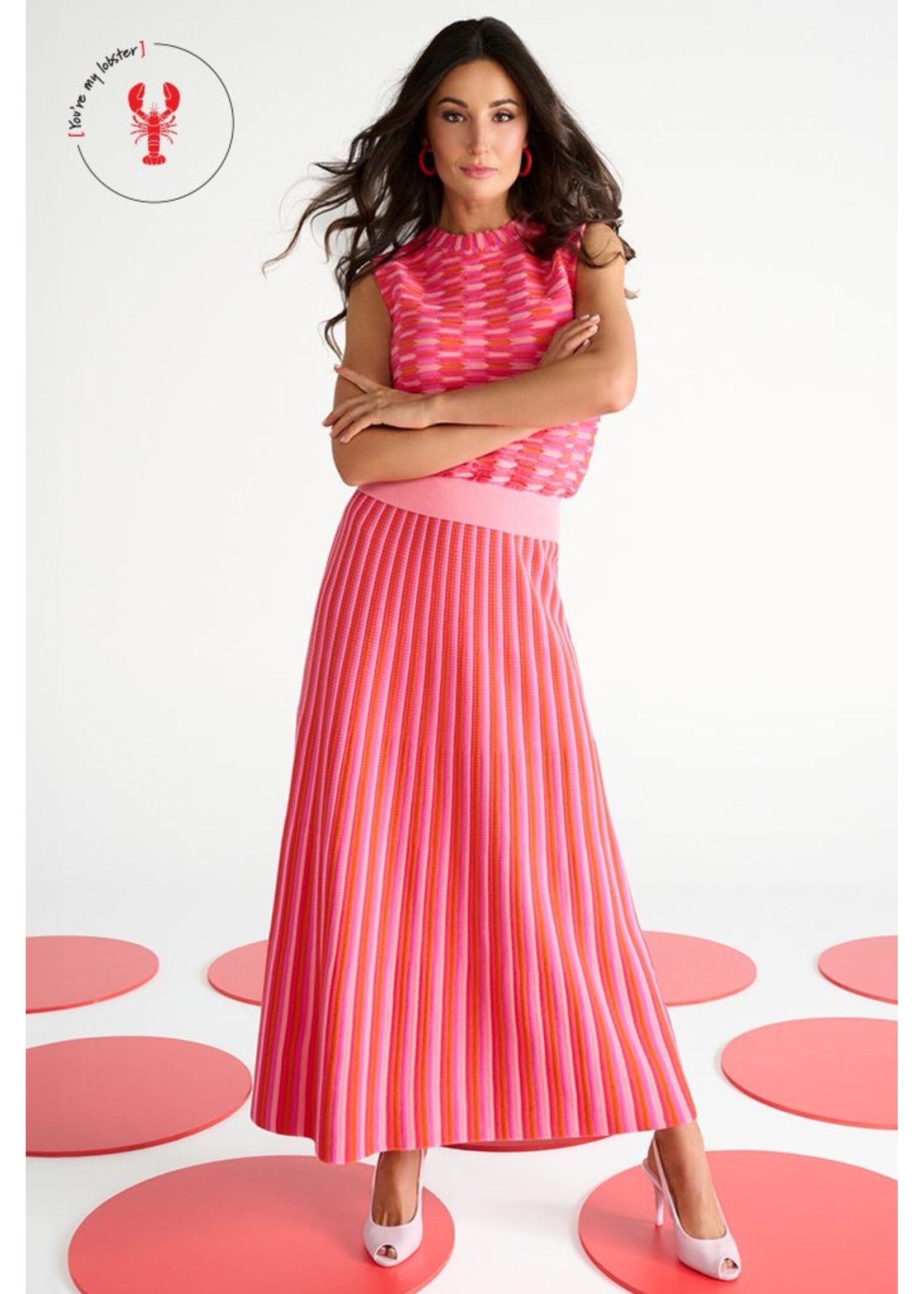 K-design mouwloze top Paradise pink