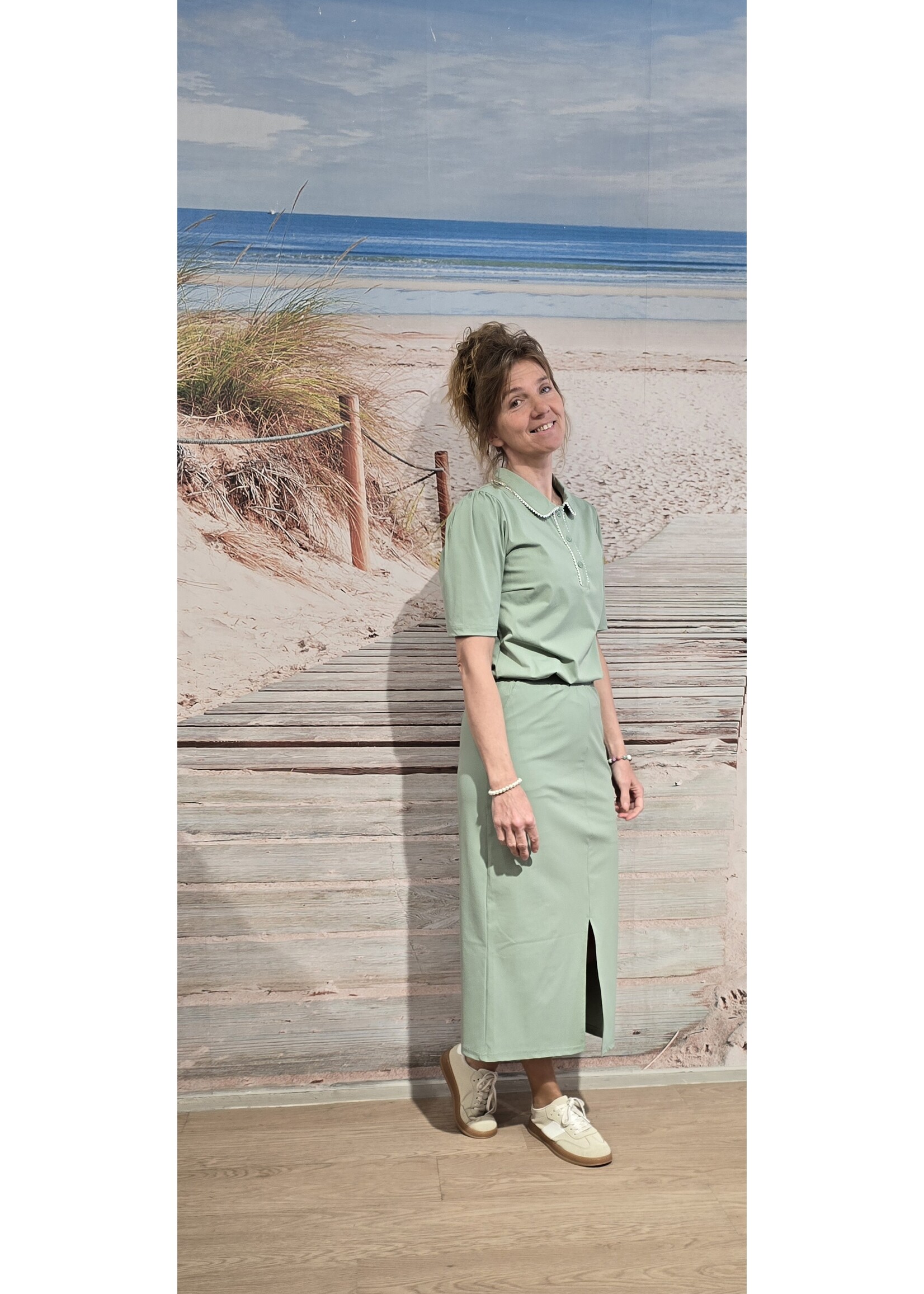 Tripple nine blouse met pareltjes