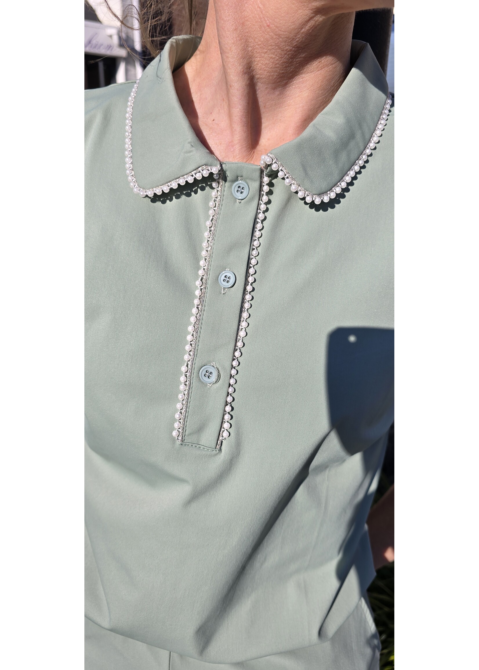 Tripple nine blouse met pareltjes