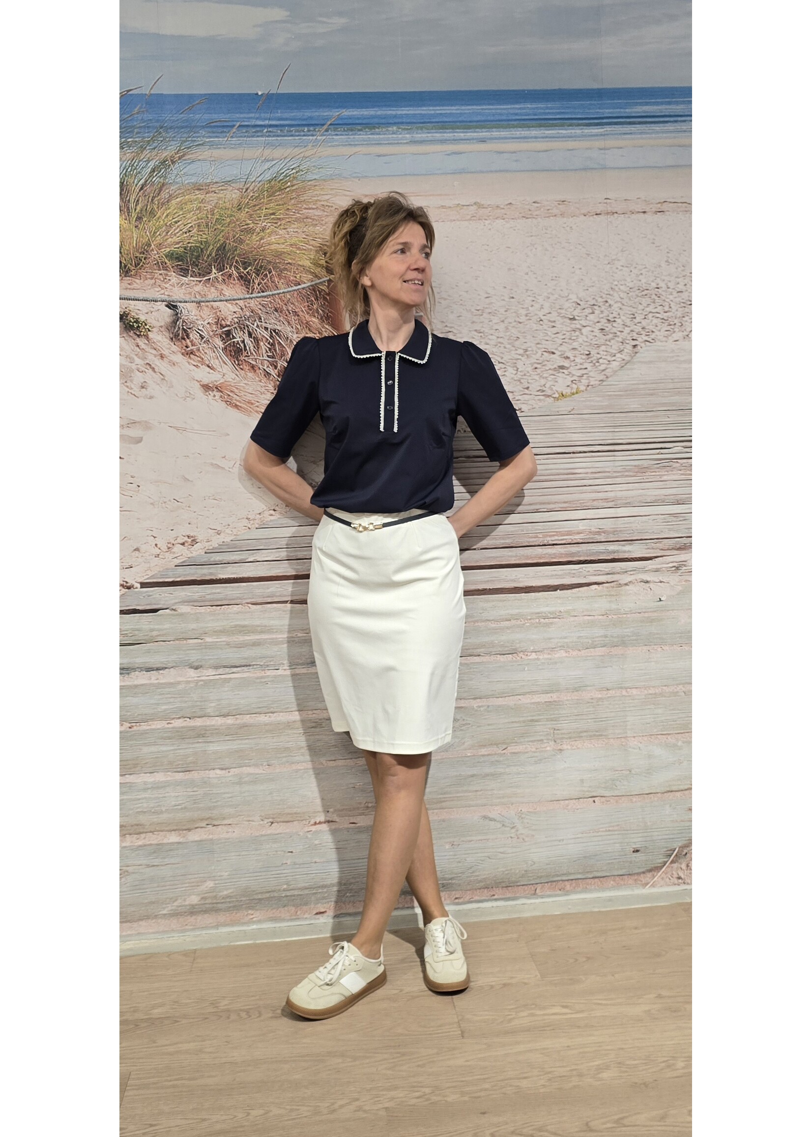 Tripple nine blouse met pareltjes