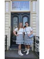 Top met schulprand Offwhite