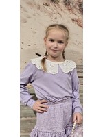 Lila sweater met kraag