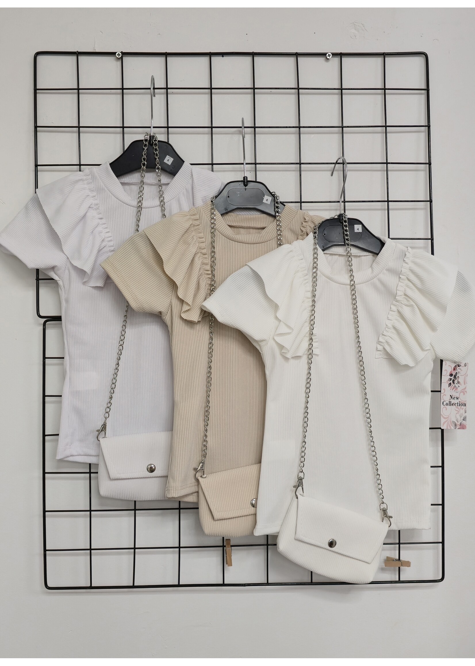 Shirt met tasje drie kleuren