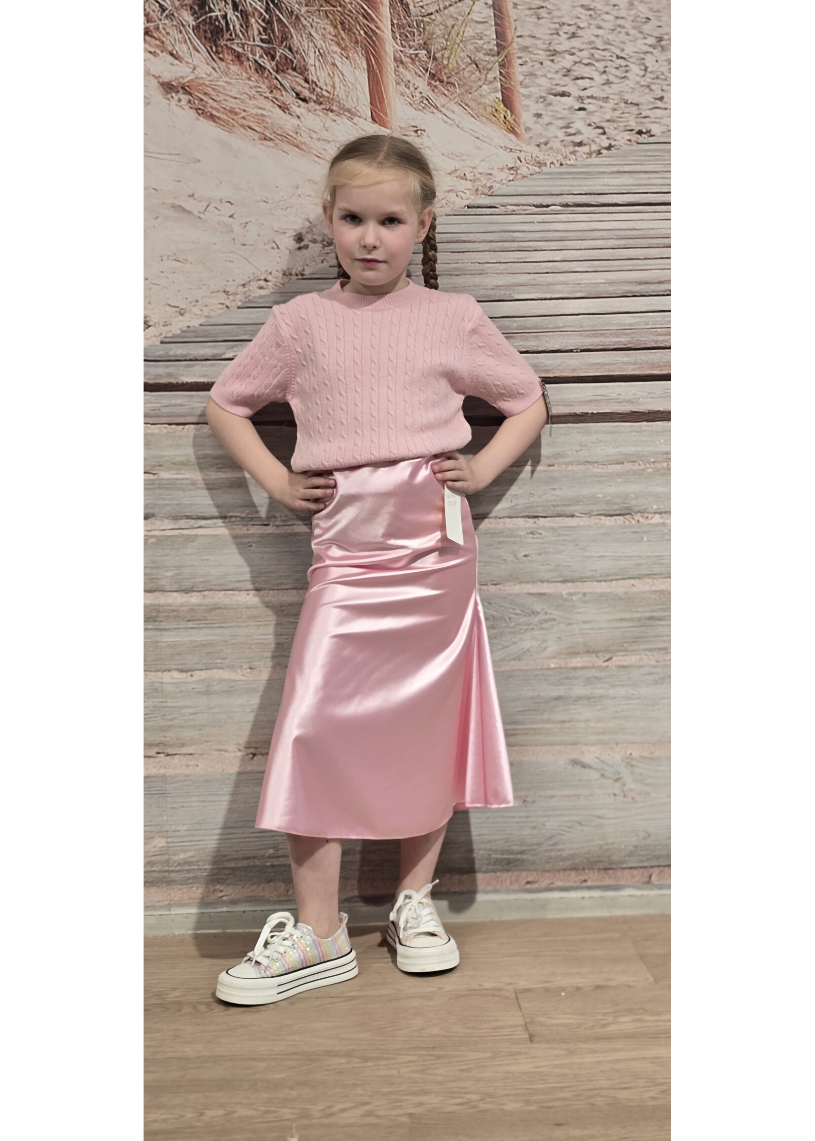 Satijnen rok drie kleuren