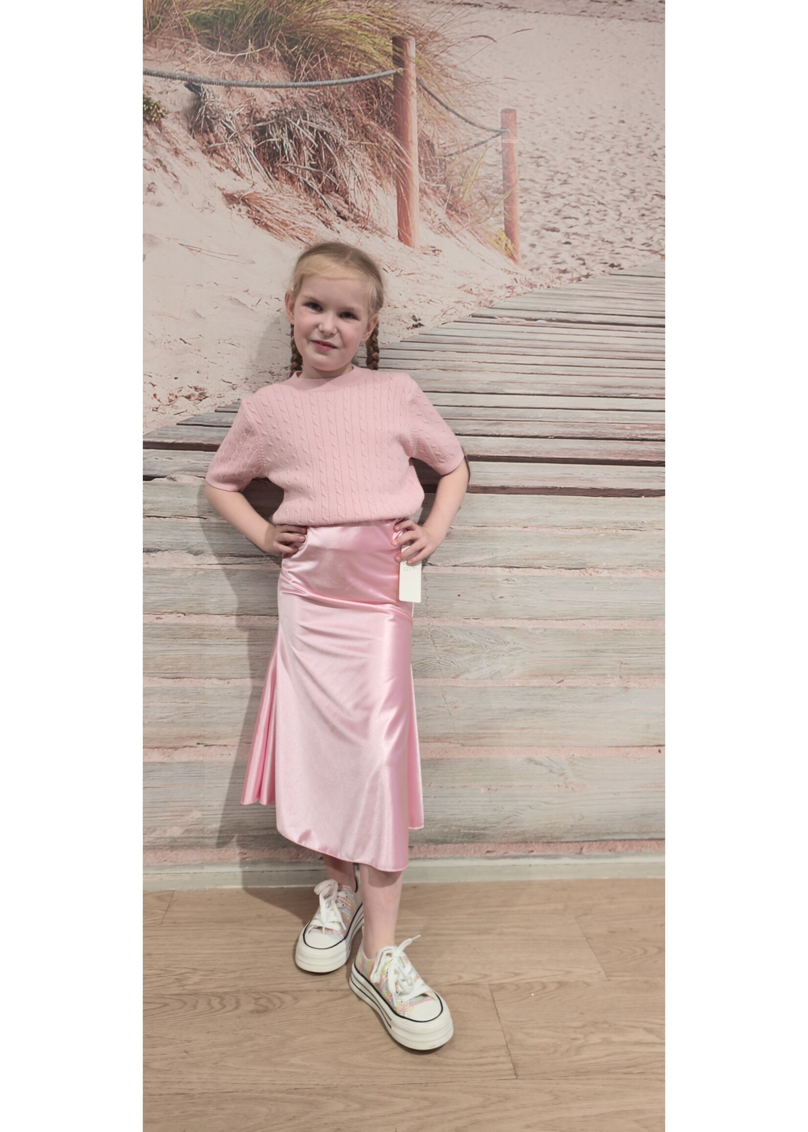 Satijnen rok drie kleuren
