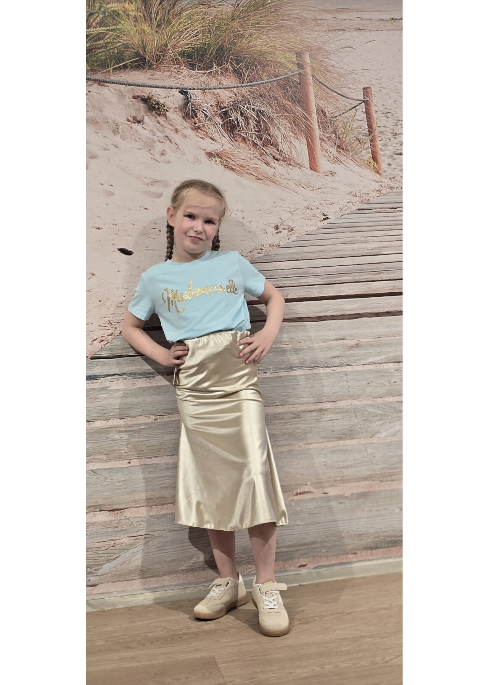 Satijnen rok drie kleuren