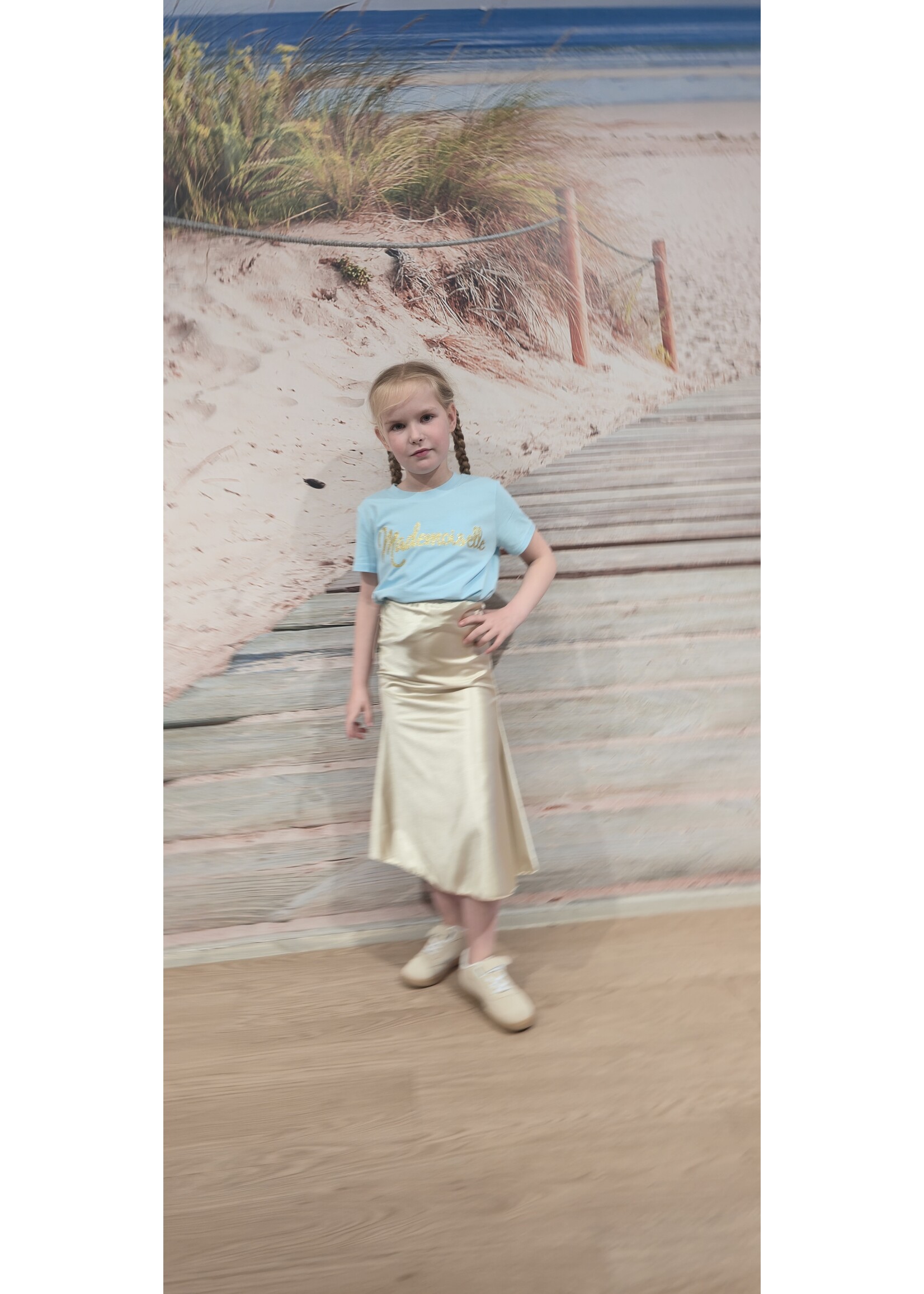 Satijnen rok drie kleuren