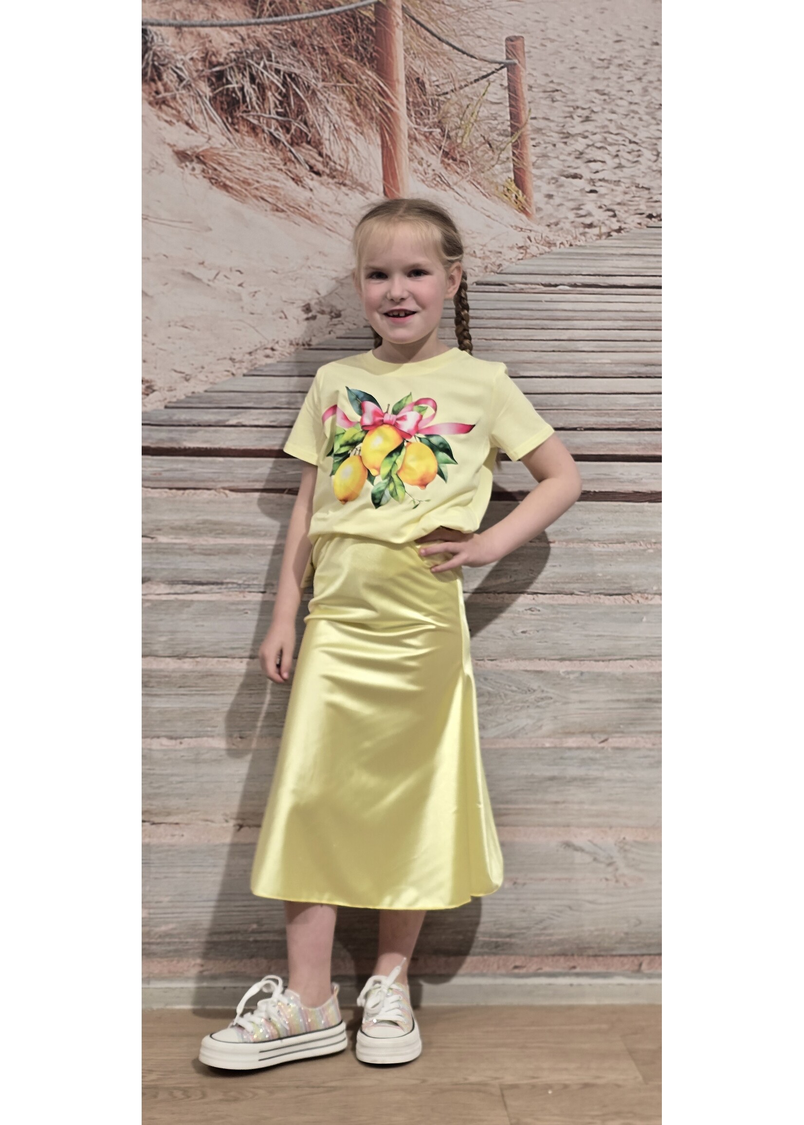 Satijnen rok drie kleuren