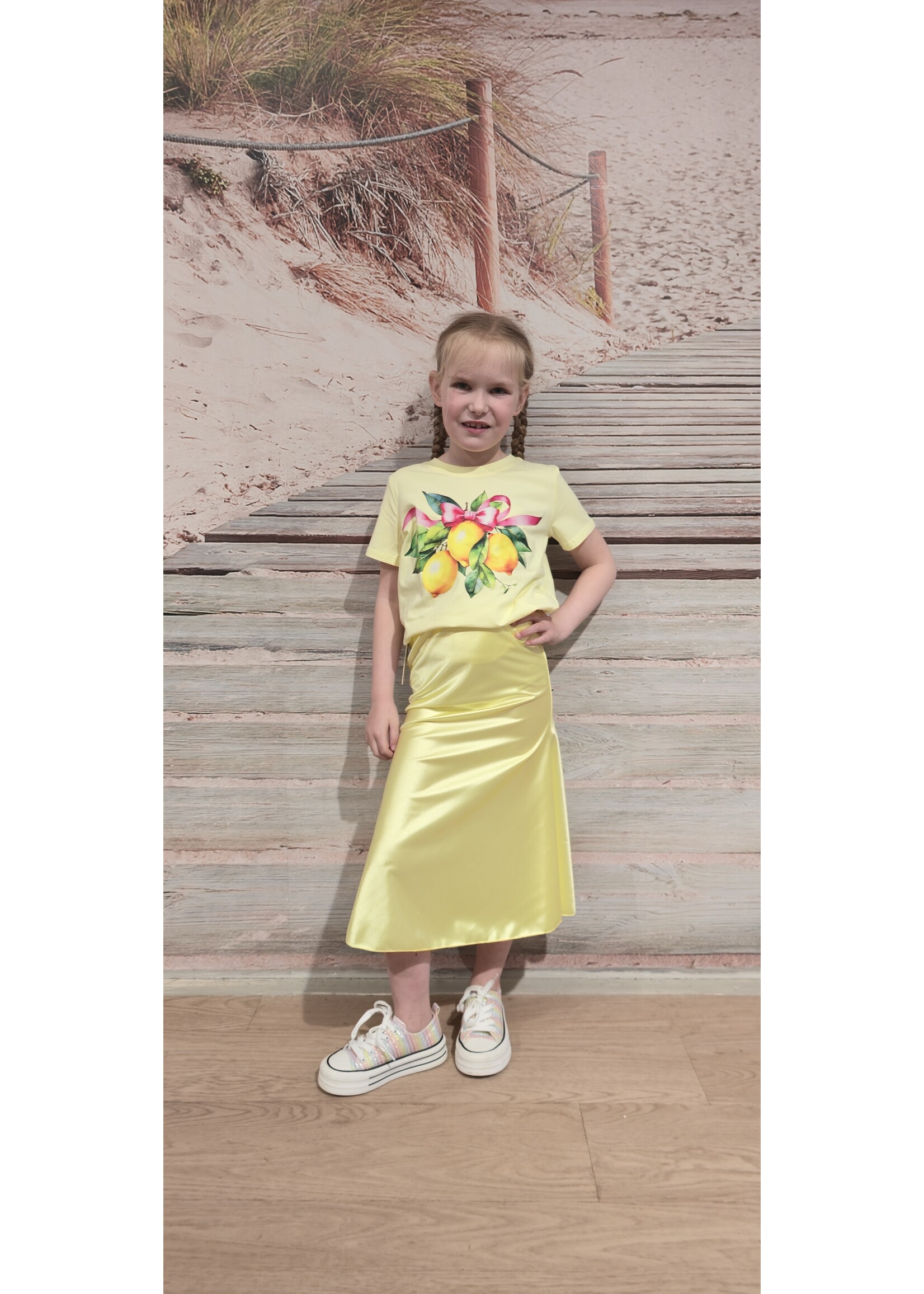 Satijnen rok drie kleuren