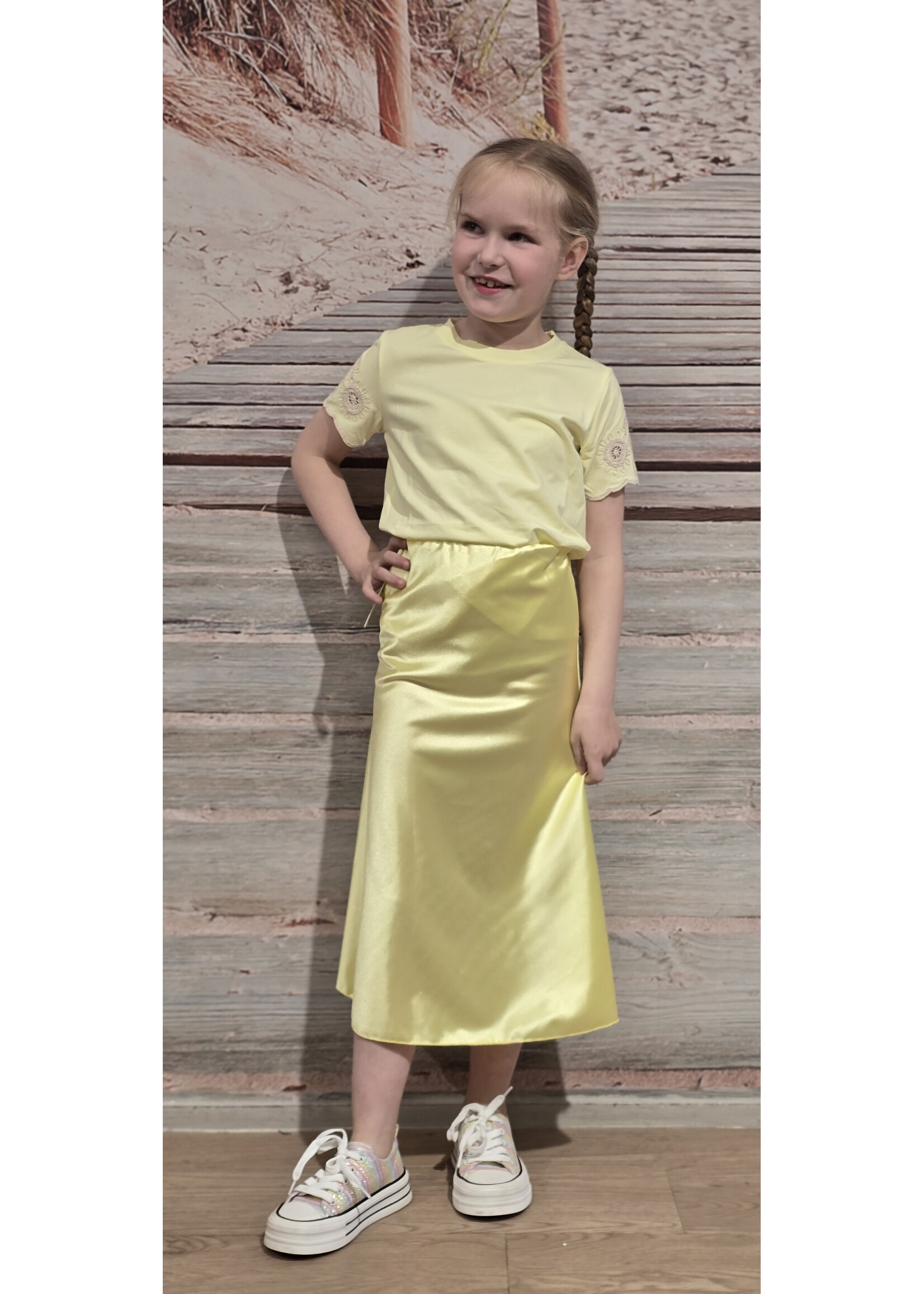 Satijnen rok drie kleuren