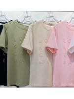 Shirt  drie kleuren, met lettertjes