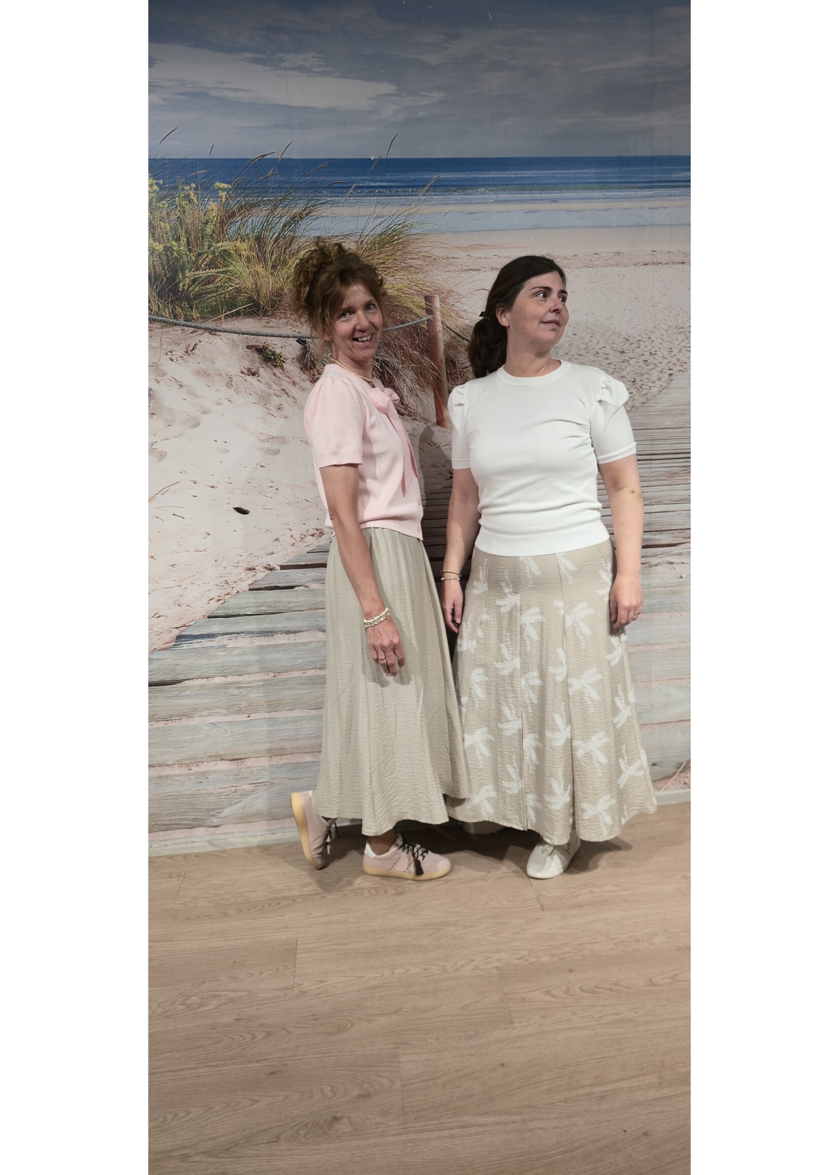 Linnen/viscose rok effen