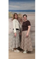 Linnen/viscose rok panter