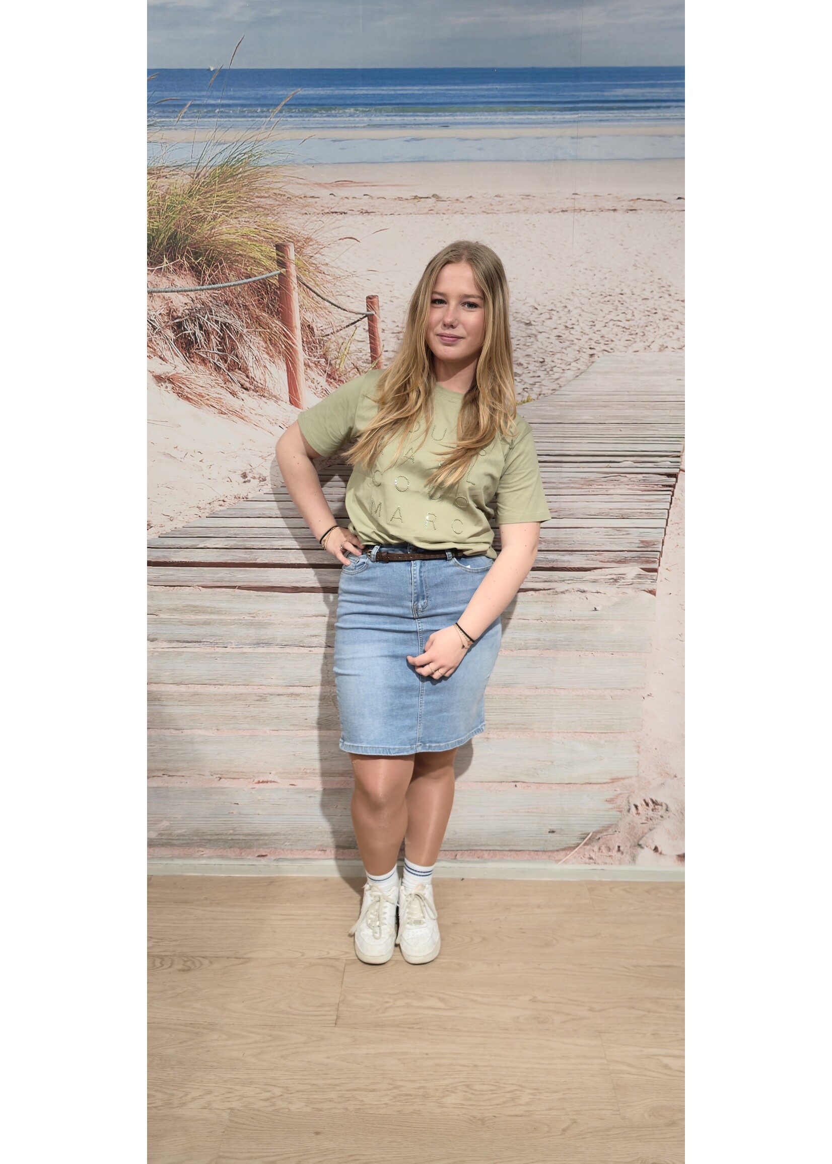 Jeansrok met riem