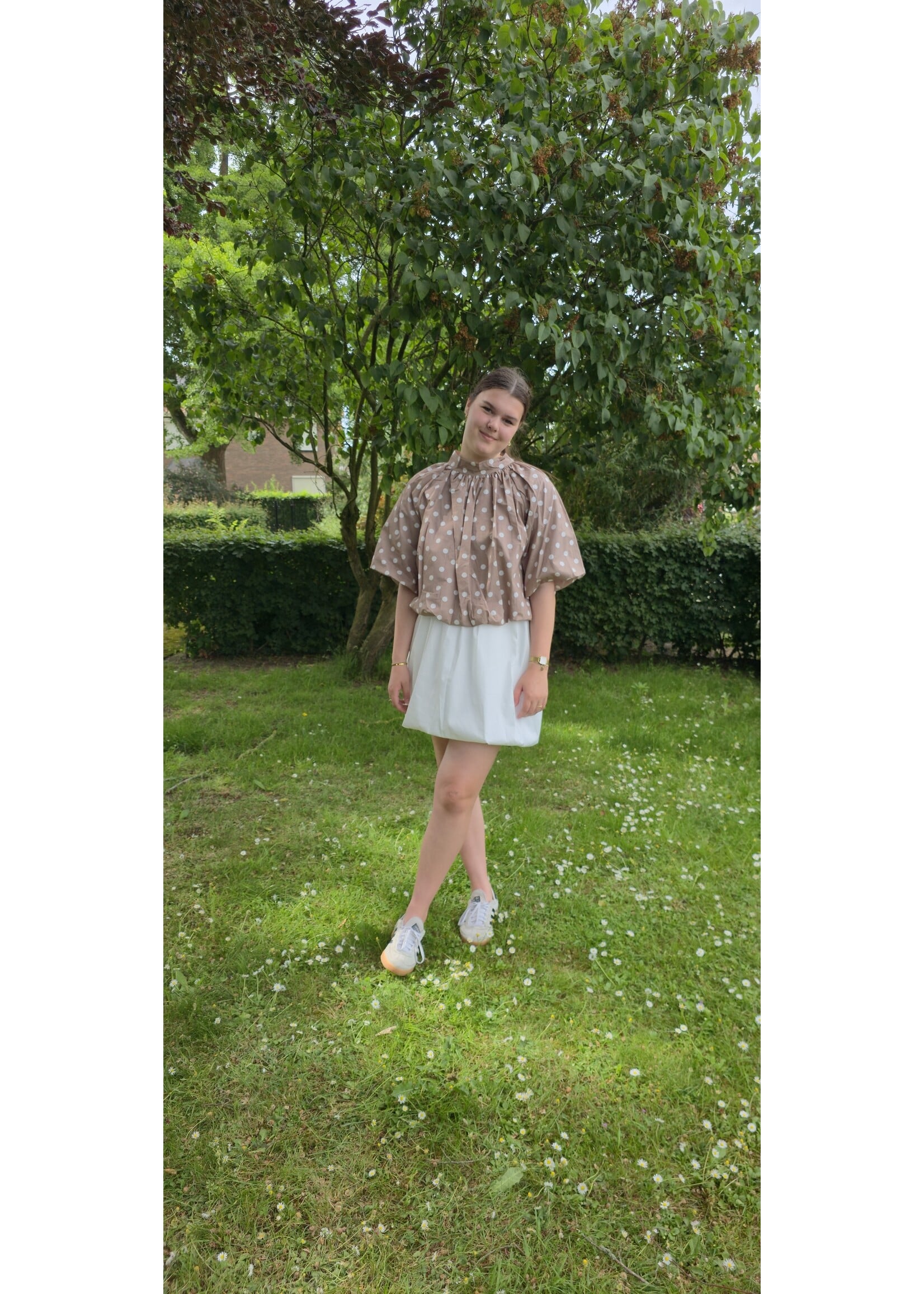 Dot blouse met strik