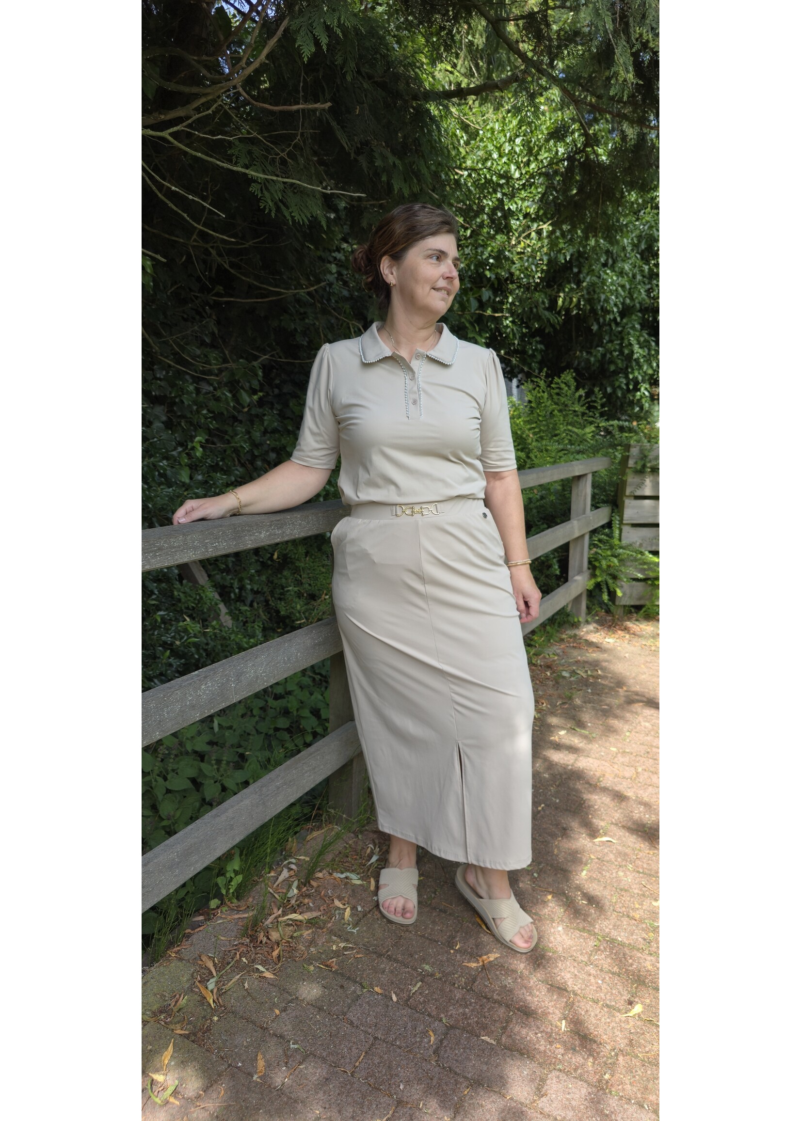 Triple nine blouse met pareltjes