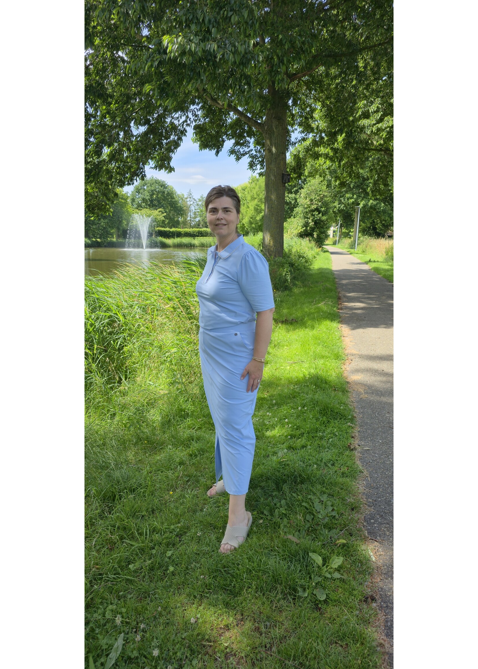 Triple nine blouse met pareltjes