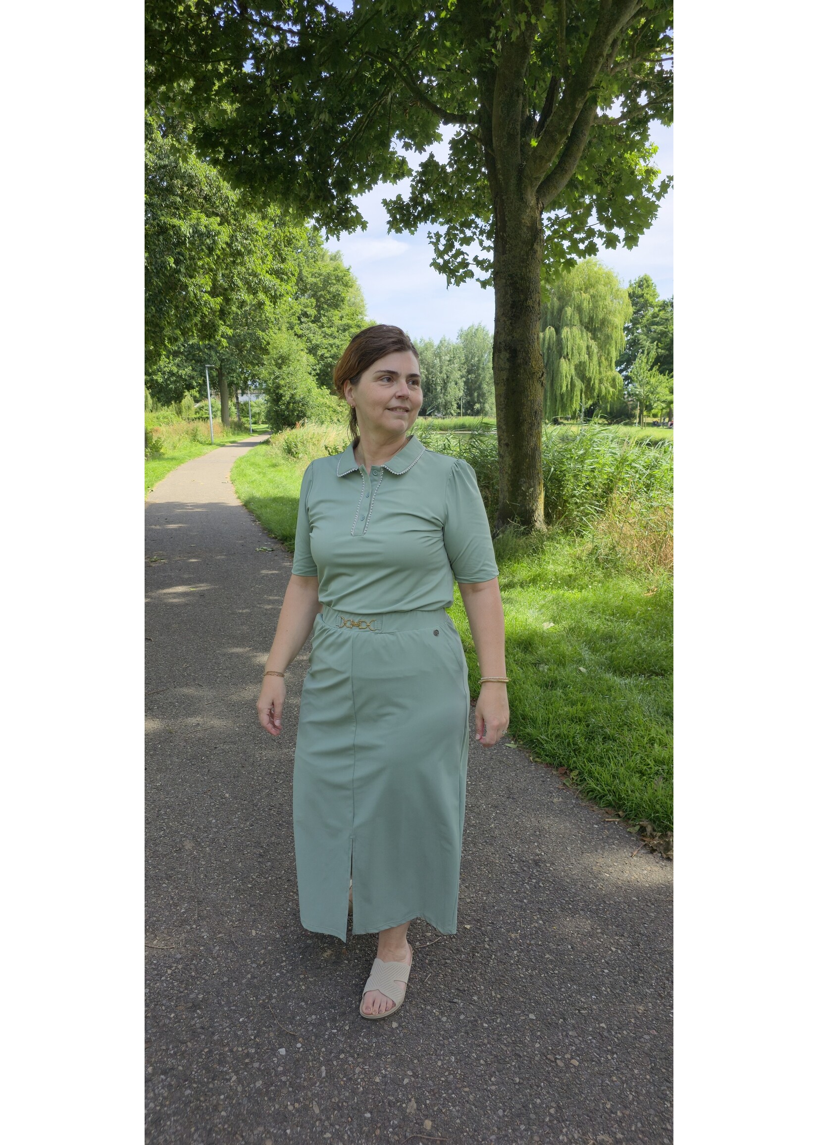 Triple nine blouse met pareltjes