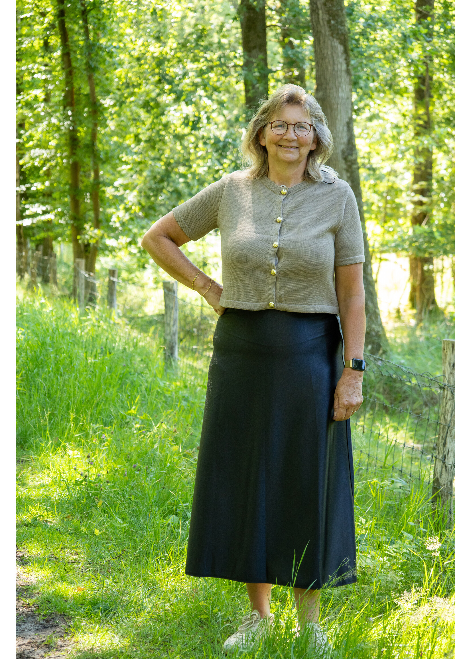 Satijnen rok vijf kleuren