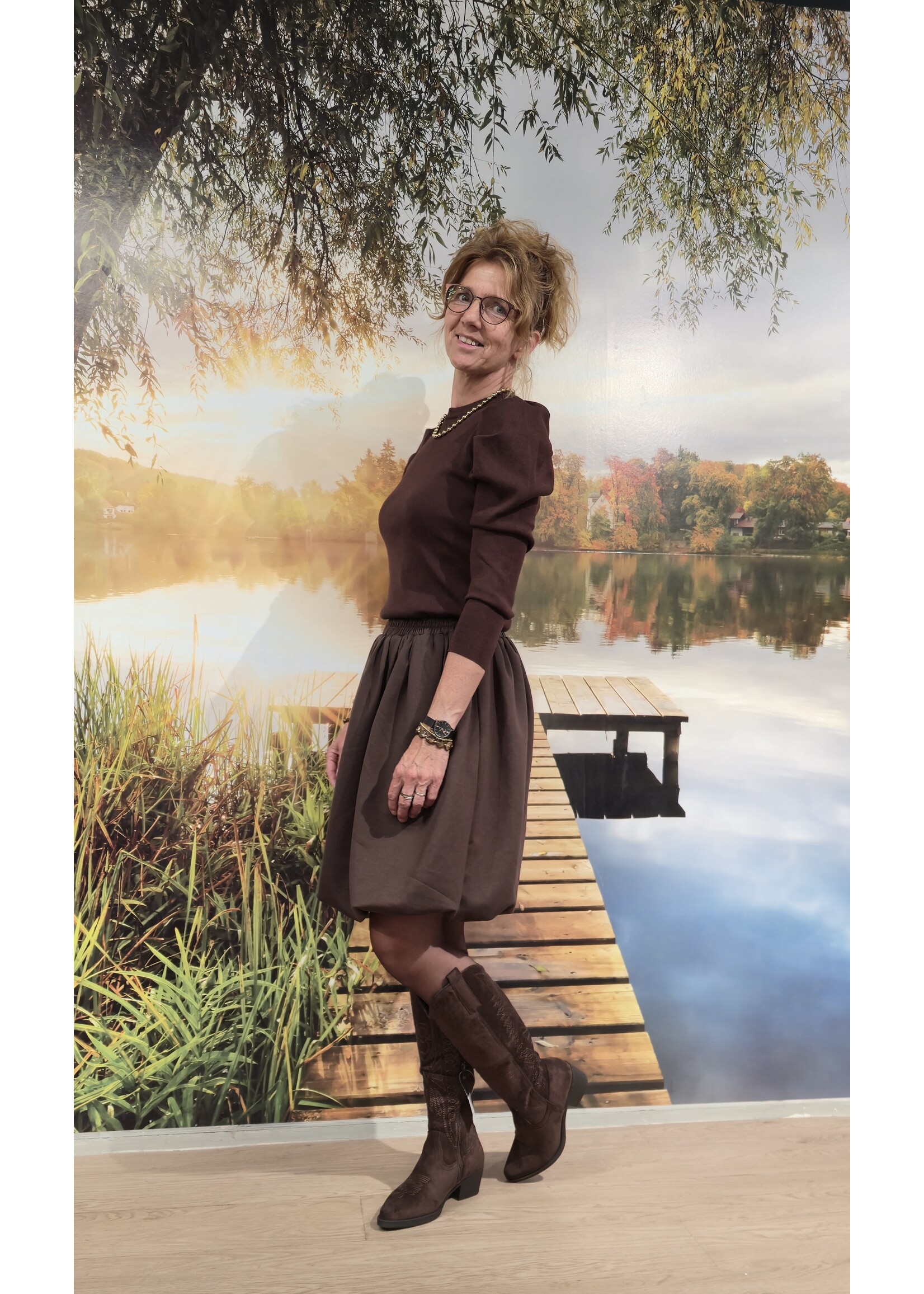Top Marieke bruin en rood