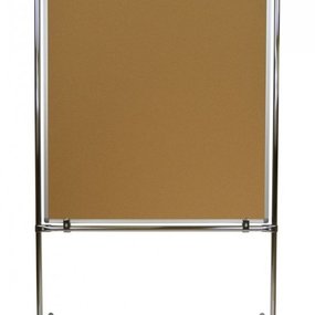 Kurk prikbord Mobiel verrijdbaar tweezijdig kurk - 100 x 140 cm
