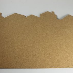 Kurk prikbord - city skyline XXL - zelfklevend - 60 x 90 cm - 6mm dik