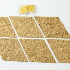 Kurk prikbord ruit - Country - zelfklevend - 30 x 17 cm - 6 stuks