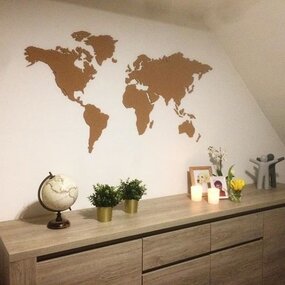 Kurk prikbord - wereldkaart - 300 x 160 cm - inclusief montagelijm
