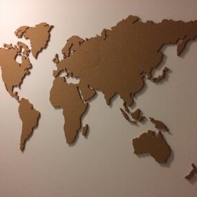 Kurk prikbord - wereldkaart - 150 x 80 cm