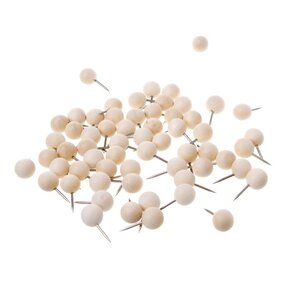 Houten pushpins - 60 stuks - Rond