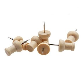 Houten pushpins - 40 stuks - Naturel
