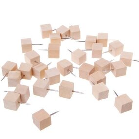 Houten pushpins - 30 stuks  - Vierkant
