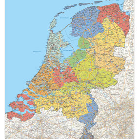 Kurk prikbord landkaart Nederland XL  - 100 x 140 cm  - of losse poster