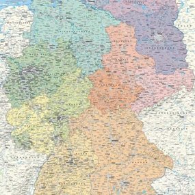 Kurk prikbord landkaart Duitsland - 90 x 60 cm - 9mm multiplex & 6mm kurk