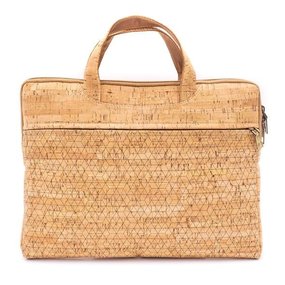 Kurk laptoptas  - Naturel - Geruit