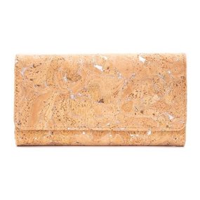 Grote kurk portemonnee - Naturel Zilver
