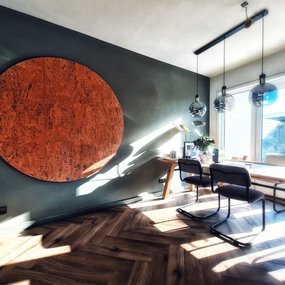 Rond Kurk Prikbord - Op maat - Kleur keuze  - 9mm Multiplex, 6mm kurk en 3mm kurktegels