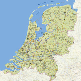 Kurk prikbord landkaart Nederland - Licht Groen - 90x60cm