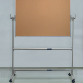 Kurk prikbord Mobiel verrijdbaar - Dubbelzijdig kurk - 100 x 150 x 182cm