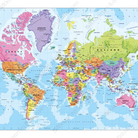 Kurk prikbord - Wereldkaart - De Wereld - 100 x 140 cm - 9mm multiplex & 6mm kurk - licht beschadigd