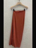 Jacquemus Jacquemus Skirt, Red, La Jupe Espelho Fitted High Waisted Asymmetric Midi Skirt w/ Oval Cut Out & Slit