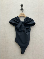 Coperni Coperni Top, Black, Slim Fit Twisted Neck Cut Out Jersey Bodysuit In Black