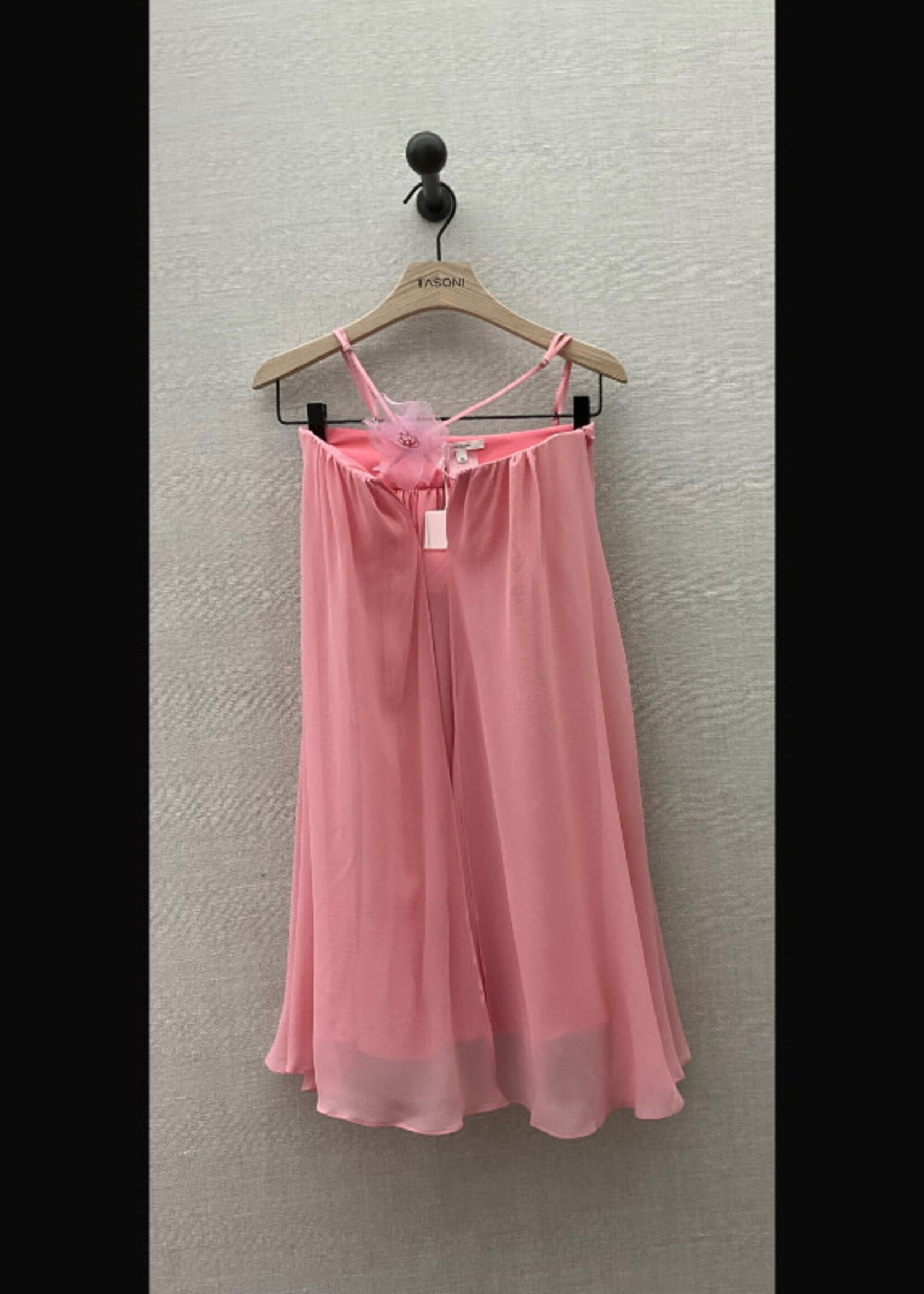 Nensi Dojaka Nensi Dojaka Dress, Pink, Sleeveless Bustier Flower Layered Mini Dress in Blossom w/ Flower Detail