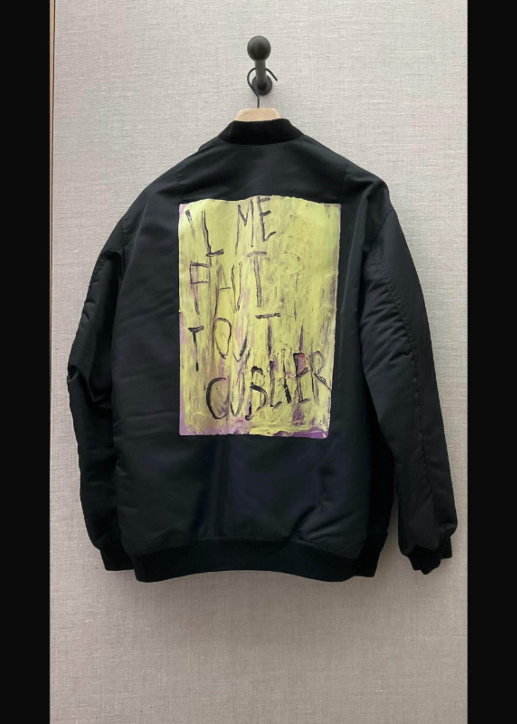 Raf Simons Raf Simons Jacket, Black, Oversized Button Up Bomber Cardigan w/ Back Print