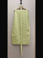 Raf Simons Raf Simons Dress, Yellow, Back V-neck Oversized Embossed Flower Dress w/ Belt