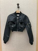 Coperni Coperni Jacket, Black, Cropped Zip Up Cut Out Bomber w/ Pockets