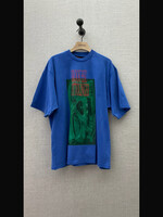 Ottolinger Ottolinger T-Shirt, Print, Ottolinger x Brook Hsu Cotton Oversized Crew Neck Short Sleeve T-Shirt In Royal Blue w/ Brook Print