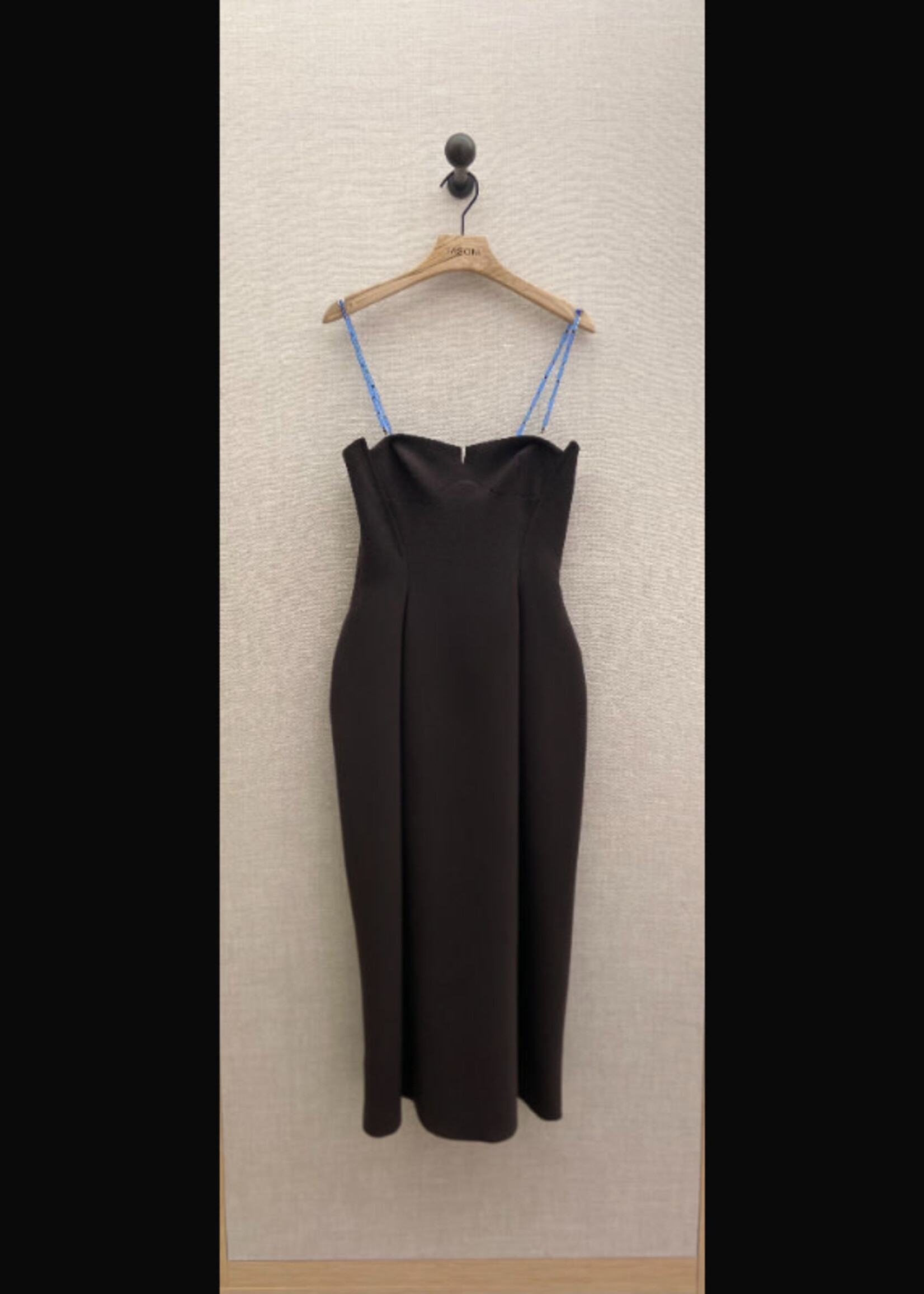 Arienne Birchler Arienne Birchler Dress, Black, Bustier Sleeveless Beaded Slip Dress w/ Pencil Skirt
