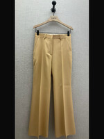 Lanvin Lanvin Trousers, Yellow, Cashmere Flared Tailored Pants In Egg Shell w/ Pleats