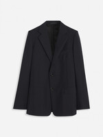 Lanvin Lanvin Jacket, Navy, Mohair & Wool Mix Single Breasted Flap Pockets Blazer In Navy Blue